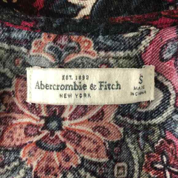 Abercrombie & Fitch Floral Long Sleeve Shift Dress Size Small - Picture 2 of 11